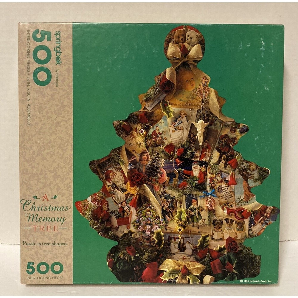 Springbok A Christmas Memory Tree Shaped 500 Pc Jigsaw Puzzle Complete XZL7001